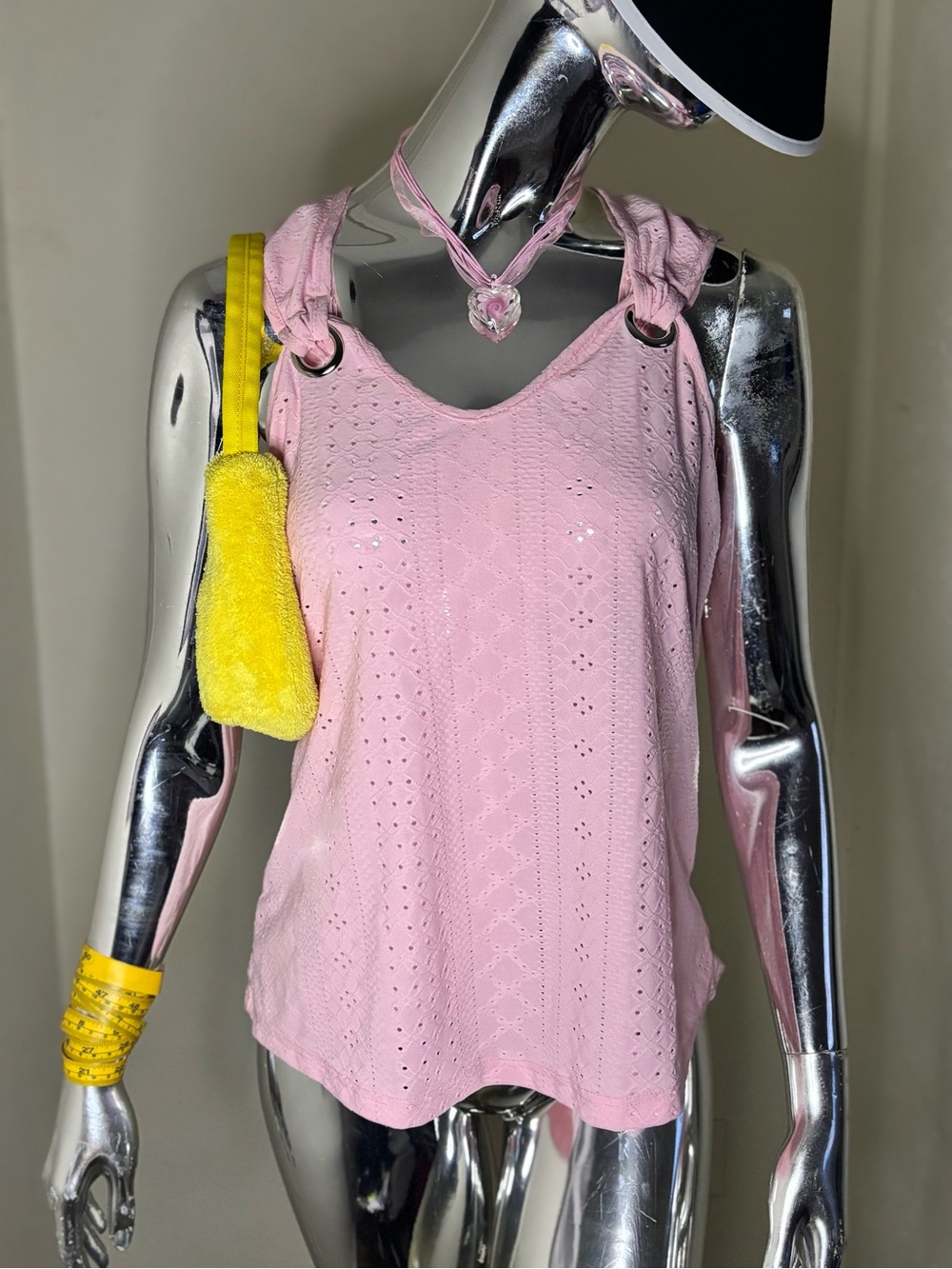Y2K Pink sequin tank top